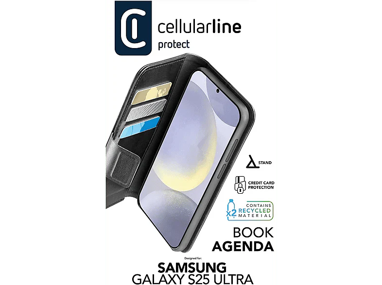 CELLULARLINE Cover Samsung Galaxy S25 Ultra Book Agenda Noir (BookAG2GALS25UK) - Image 4