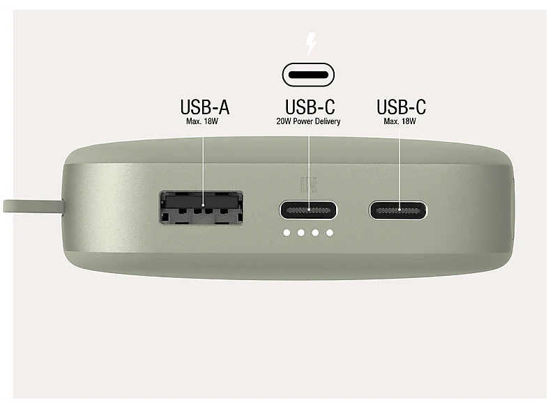 FRESH N REBEL Powerbank 18 000 mAh Dried Green (2PB18100DG) - Image 5