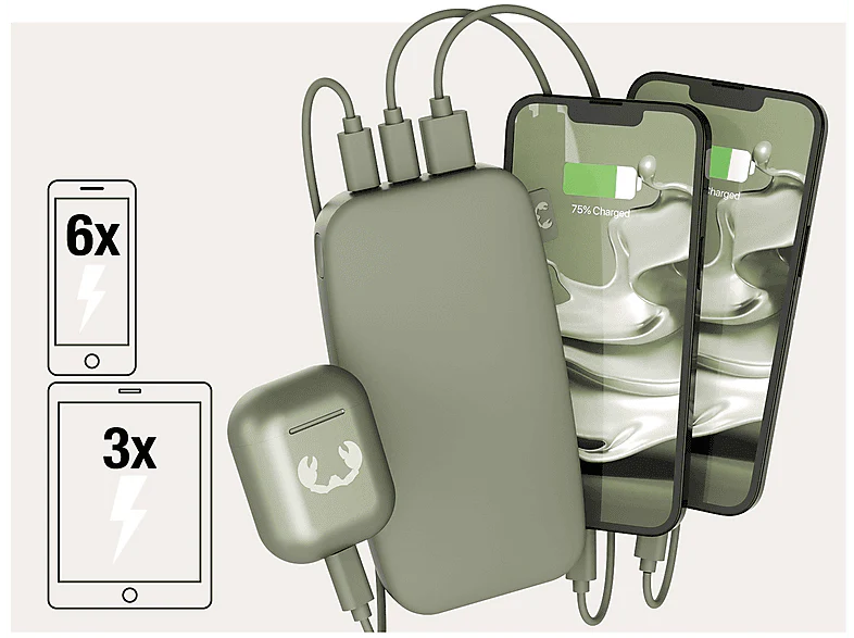 FRESH N REBEL Powerbank 18 000 mAh Dried Green (2PB18100DG) - Image 4