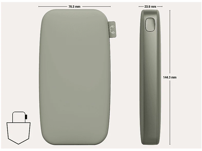FRESH N REBEL Powerbank 18 000 mAh Dried Green (2PB18100DG) - Image 3