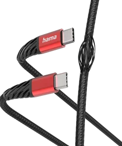 HAMA Câble de chargement USB-C vers USB-C Noir (00201542) Câble de chargement 1,5 m Noir