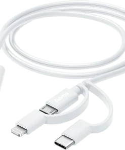 HAMA Câble USB 3-in-1 microUSB / Lightning / USB-C 1 m Blanc (201535)